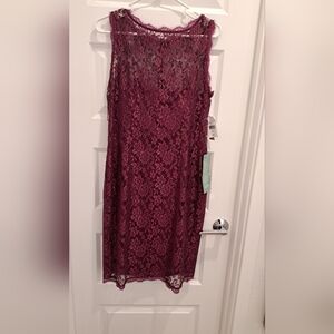 Simply Liliana Burgundy Lace Midi Dress